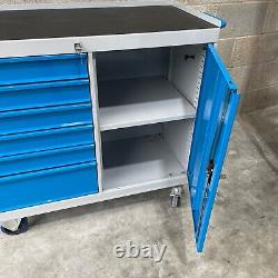 Armoire à outils mobile avec 6 tiroirs et placard sur roues Boîte de rangement d'outils