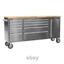 Armoire à outils mobile en acier inoxydable Sealey 10 tiroirs et placard AP7210SS