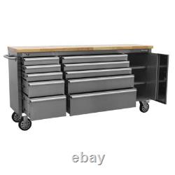 Armoire à outils mobile en acier inoxydable Sealey 10 tiroirs et placard AP7210SS