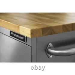 Armoire à outils mobile en acier inoxydable Sealey 10 tiroirs et placard AP7210SS