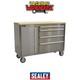 Armoire &agrave; Outils Mobile En Acier Inoxydable Sealey Ap4804ss Premiert &agrave; 4 Tiroirs