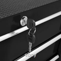 Armoire à outils noire à roulettes à 5 tiroirs, coffre de rangement pour garage et atelier

<br/>  

