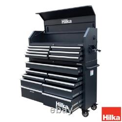 Armoire à outils professionnelle Hilka à 16 tiroirs, 142 cm, grande armoire de rangement en acier pour garage
