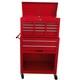Armoire &agrave; Outils Robuste &agrave; 8 Tiroirs Rouge Avec Roulettes Et Roulements &agrave; Billes Pour Garage Et Rangement