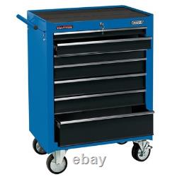 Armoire à outils roulante 7 tiroirs 26 po bleue, unité de rangement robuste verrouillable