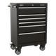 Armoire &agrave; Outils Roulante Rollcab Bo&icirc;te De Rangement 675 Mm, 6 Tiroirs, Noire, Ptb67506 B