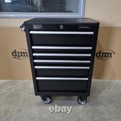 Armoire à outils roulante Rollcab Boîte de rangement 675 mm, 6 tiroirs, noire, PTB67506 B