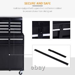 Armoire à outils roulante en acier DURHAND, 4 tiroirs, double porte, sur roues