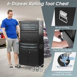 Armoire à outils roulante robuste à 6 tiroirs, verrouillable, pour garage