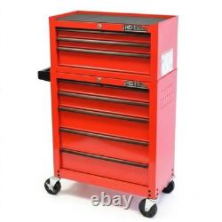 Armoire à outils sur roulettes Hilka et coffre à outils à 8 tiroirs pour garage et rangement	 <br/>