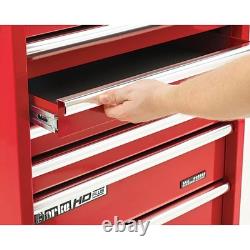 Armoire à outils sur roulettes à 7 tiroirs, coffre de rangement portable, équipement d'atelier DIY, rouge