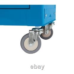 Armoire à roulettes combinée et coffre à outils 6 tiroirs 24 po bleu unité de rangement robuste
