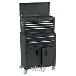 Armoire à roulettes et coffre à outils combinés Draper, 6 tiroirs, 24, noir