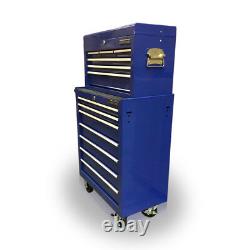Armoire à roulettes pour outils 424 Tool Box Roller Cabinet Steel Chest Mechanics 13 tiroirs bleu Us Pro Tools