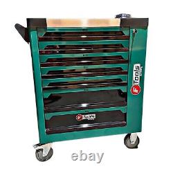Armoire à tiroirs avec outils, chariot en acier pour atelier, coffre de rangement et boîte à outils.