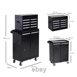 Armoire de rangement à outils de garage avec 5 tiroirs, coffre pour mécanicien, chariot de rangement