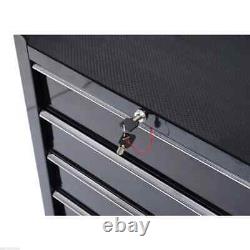 Armoire de rangement à outils en acier 5 tiroirs verrouillable avec roues et poignée, 2 clés, garage