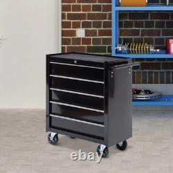 Armoire de rangement à outils en acier robuste à 5 tiroirs avec roues et verrou pour garage