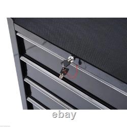 Armoire de rangement à outils en acier robuste à 5 tiroirs avec roues et verrou pour garage