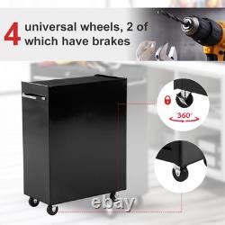 Armoire de rangement à outils en acier verrouillable à 5 tiroirs avec roulettes, poignée et 2 clés
