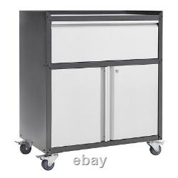 Armoire de rangement à outils mobile en métal, classeurs de bureau avec portes verrouillables et clés
