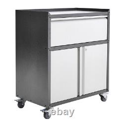 Armoire de rangement à outils mobile en métal, classeurs de bureau avec portes verrouillables et clés