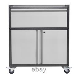 Armoire de rangement à outils mobile en métal, classeurs de bureau avec portes verrouillables et clés