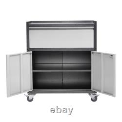 Armoire de rangement à outils mobile en métal, classeurs de bureau avec portes verrouillables et clés