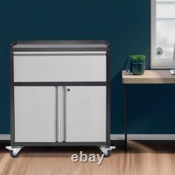 Armoire de rangement à outils mobile en métal, classeurs de bureau avec portes verrouillables et clés