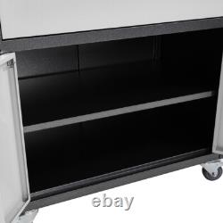 Armoire de rangement en acier verrouillable à 2 portes et 1 tiroir, coffre à outils, placard de garage
