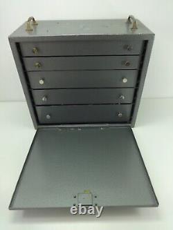 Armoire de rangement en métal à 5 tiroirs verrouillable pour outils, artisanat, loisirs, ingénierie vintage