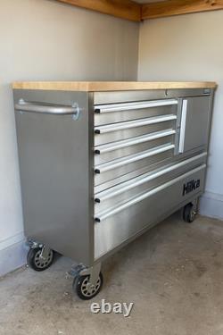 Armoire de rangement pour atelier et garage Hilka en acier inoxydable à 6 tiroirs pour outils