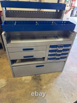 Armoire de rangement pour fourgon robuste 5 tiroirs, 2 tiroirs à outils, étagères