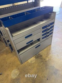 Armoire de rangement pour fourgon robuste 5 tiroirs, 2 tiroirs à outils, étagères
