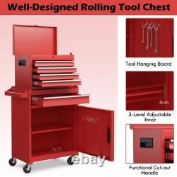 Armoire de rangement pour outils à 5 tiroirs, coffre à outils roulant grande capacité avec roues verrouillables