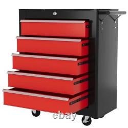 Armoire de rangement pour outils en métal avec 5 tiroirs, roues portables pour garage ou remise