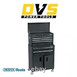 Armoire roulante combinée Draper avec coffre à outils 6 tiroirs 24' noir 19572