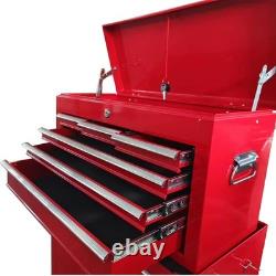 Armoire roulante pour coffre à outils robuste avec tiroirs à roulement à billes, rouge pour garage