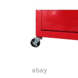 Armoire roulante pour coffre à outils robuste avec tiroirs à roulement à billes, rouge pour garage