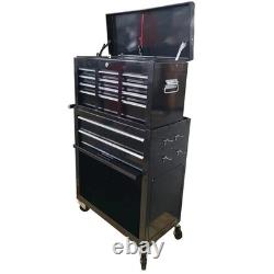 Armoire roulante pour coffre à outils robuste avec tiroirs à roulement à billes, rouge pour garage