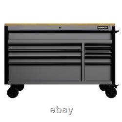 BUNKER 10 tiroirs établi roulant armoire à outils, 56, gris clair