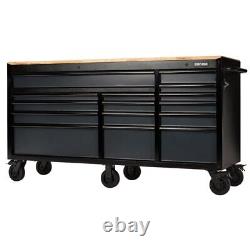 BUNKER 72 Cabinet à outils sur roulettes avec établi gris 15 tiroirs 08241