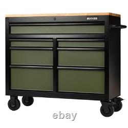 BUNKER 7 Tiroirs Établi à Roulettes, 41, Vert