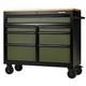 Bunker 7 Tiroirs &eacute;tabli Roulant Armoire &agrave; Outils, 41, Vert
