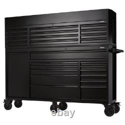 BUNKER Noir 25 Tiroirs Armoire à Roulettes et Coffre à Outils 72 Acier 24253