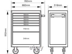 Bahco E72 7 tiroirs 26? Cabinet de rangement mobile à roulettes noir, 1472K7BLACK