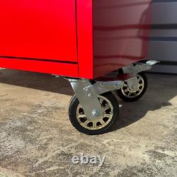 Banc de travail avec tiroir en acier inoxydable rouge CRYTEC Pro Cab 55 pouces