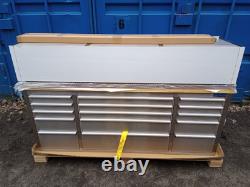 Banc de travail en acier inoxydable STC7200TB SGS 72 avec 15 tiroirs et armoires supérieures RS2261
