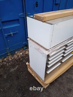 Banc de travail en acier inoxydable STC7200TB SGS 72 avec 15 tiroirs et armoires supérieures RS2261