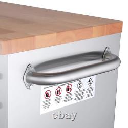 Banc de travail en acier inoxydable avec chariot à outils à roulettes et tiroirs Excel 20, avec 2 armoires hautes
